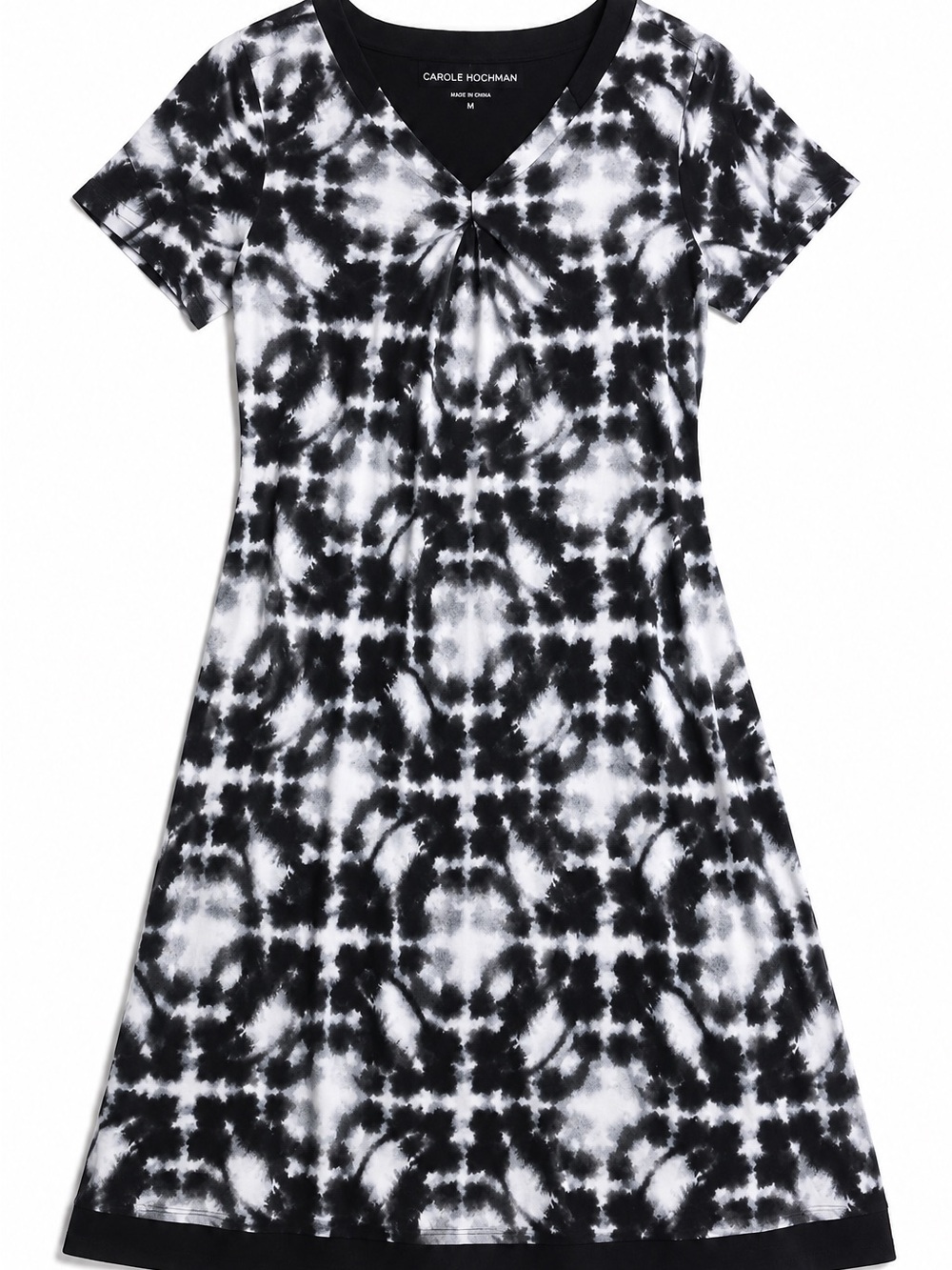 Carole Hochman Black & White Tie-Dye Midi Dress